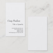 Eenvoudig Trendy White Professional-Visitekaartje Visitekaartje (Voorkant / Achterkant)