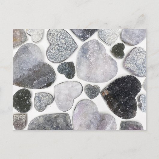 Eenvoudig Trendy Zwart Wit Kristal Hart Patroon Briefkaart (Voorkant)