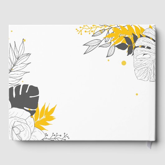 Eenvoudig tropisch blad Gastenboek (Achterkant)