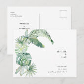 Eenvoudig tropisch olifantenhuwelijk sparen de dat aankondigingskaart (Voorkant / Achterkant)