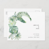 Eenvoudig tropisch olifantenhuwelijk sparen de dat briefkaart (Voorkant / Achterkant)