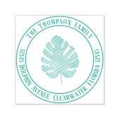 Eenvoudig tropisch palmenblad retouradres   zelfinktende stempel (Design)