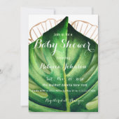 Eenvoudig Tropisch Wilde Greenery Gold Baby shower Kaart (Voorkant)