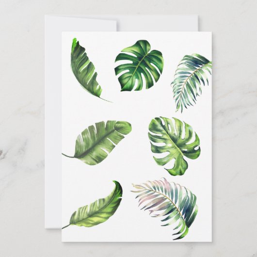 Eenvoudig Tropisch Wilde Greenery Gold Baby shower Kaart (Achterkant)