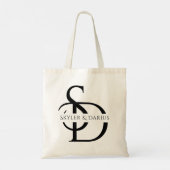 Eenvoudig Trouwmonogram Gepersonaliseerd met Naam Tote Bag (Achterkant)