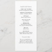 Eenvoudig trouwprogramma programmakaart (Achterkant)