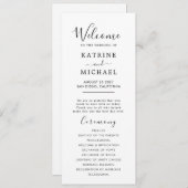 Eenvoudig trouwprogramma programmakaart (Voorkant / Achterkant)