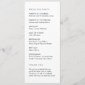 Eenvoudig trouwprogramma programmakaart (Achterkant)