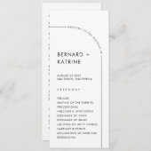 Eenvoudig trouwprogramma programmakaart (Voorkant / Achterkant)