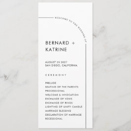 Eenvoudig trouwprogramma programmakaart