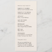 Eenvoudig trouwprogramma programmakaart (Achterkant)