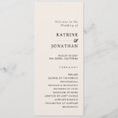 Eenvoudig trouwprogramma programmakaart (Voorkant)