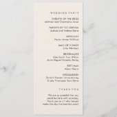 Eenvoudig trouwprogramma programmakaart (Achterkant)