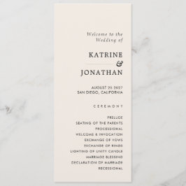 Eenvoudig trouwprogramma programmakaart