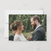 Eenvoudig trouwscript met monogram en QR-code Bedankkaart (Voorkant)