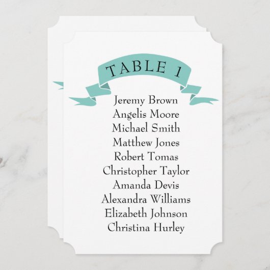 Eenvoudig trouwzitschema. kaart (Voorkant / Achterkant)