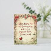 EENVOUDIG TUIN HART MET ZOETE LIEFDE QUOTE BRIEFKAART (Staand voorkant)