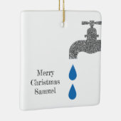 Eenvoudig tulband wit kerstfeest keramisch ornament (Rechts)