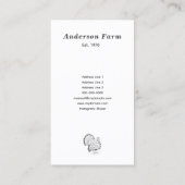 Eenvoudig Turkije Boerderij verticaal Visitekaartje (Achterkant)