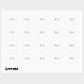 Eenvoudig Turkoois Minimalistisch Monogram Ronde Sticker (Vel)