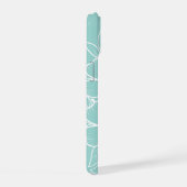 Eenvoudig Turkooisblauw Bloem Initialen Monogram iPhone 15 Case (Rechterkant)