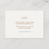 Eenvoudig, Turquoise Blue, Linen look, minimalisti Visitekaartje (Achterkant)