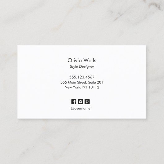 Eenvoudig Turquoise Handgeschreven Script Beauty S Visitekaartje (Achterkant)