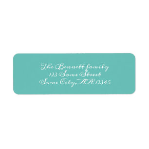Eenvoudig Turquoise Modern Schreef Retouradres Etiket