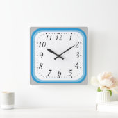 Eenvoudig twee kleuren blauw omhuld vierkante klok (Huis)
