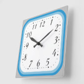 Eenvoudig twee kleuren blauw omhuld vierkante klok (Hoek)