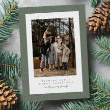 Eenvoudig tweed kader groene foto Kerstmis