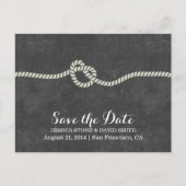 Eenvoudig Twine Knot Chalkboard Save the Date Aankondigingskaart (Voorkant)