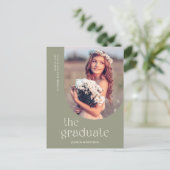 Eenvoudig Type Afstuderen Groene Foto Afstuderen S Briefkaart (Staand voorkant)