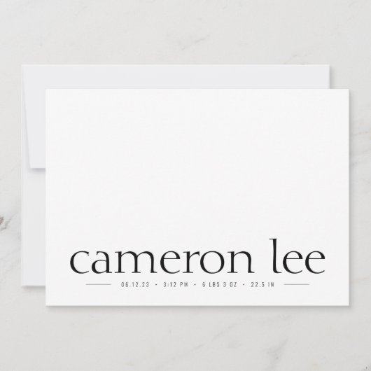 Eenvoudig type Baby geboortefoto aankondiging Neut (Voorkant)