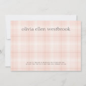 Eenvoudig type baby Girl Foto aankondiging (Achterkant)