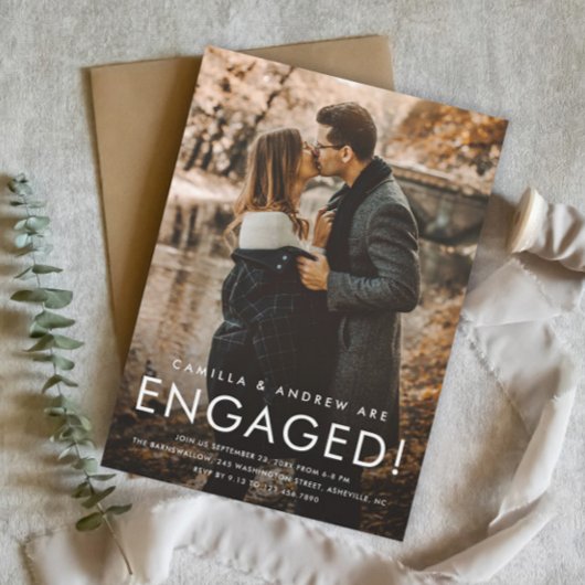 Eenvoudig Type Foto Bruiloft Verlovingsfeest Magnetische Uitnodiging