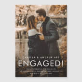 Eenvoudig Type Foto Bruiloft Verlovingsfeest Magnetische Uitnodiging (Voorkant)