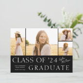 Eenvoudig type fotocollage Afstuderen Aankondiging (Staand voorkant)