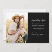 Eenvoudig type fotocollage Afstuderen Aankondiging (Achterkant)