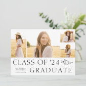 Eenvoudig type fotocollage Afstuderen Aankondiging (Staand voorkant)