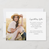 Eenvoudig type fotocollage Afstuderen Aankondiging (Achterkant)