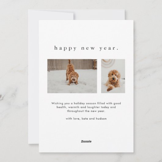 Eenvoudig Type Funny Pet Kerstmis Feestdagenkaart (Achterkant)