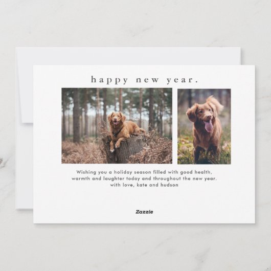 Eenvoudig Type Funny Pet Kerstmis Feestdagenkaart (Achterkant)