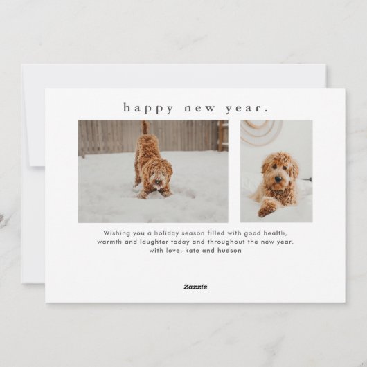 Eenvoudig Type Funny Pet Kerstmis Feestdagenkaart (Achterkant)