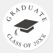 Eenvoudig Type Graduatie Cap Klasse van Ronde Sticker (Voorkant)