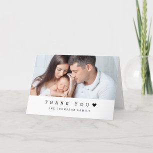 Eenvoudig Type Hart Baby Fotodouche Bedankkaart