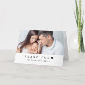 Eenvoudig Type Hart Baby Fotodouche Bedankkaart (Voorkant)