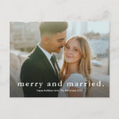 Eenvoudig Type Merry en Gehuwd Foto Kerstmis Feestdagenkaart (Voorkant)