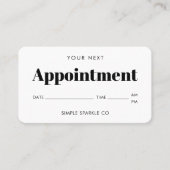 Eenvoudig Type Minimale Afspraakherinnering Kaart Afsprakenkaartje (Voorkant)