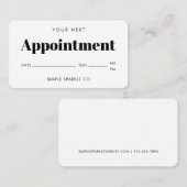 Eenvoudig Type Minimale Afspraakherinnering Kaart Afsprakenkaartje (Voorkant / Achterkant)